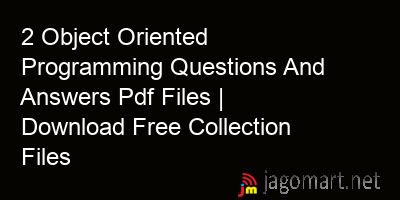 picture 2 Object Oriented Programming Questions And Answers Pdf Files | Download Free Collection Files