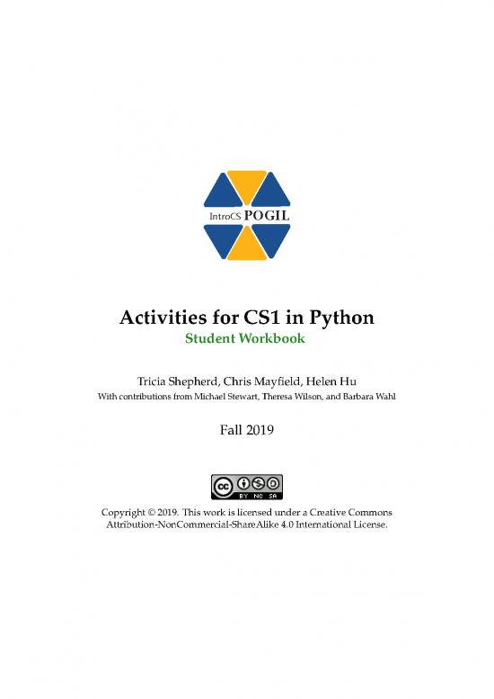 Data Structures In Python Pdf 186862 | Activities For Cs1 In Python Student