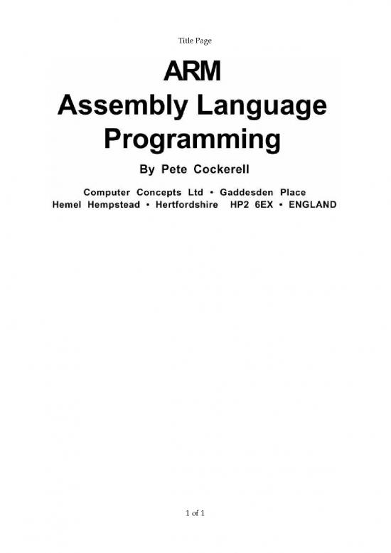 picture Programming Pdf 185704 | Arm Assembly Cockerell