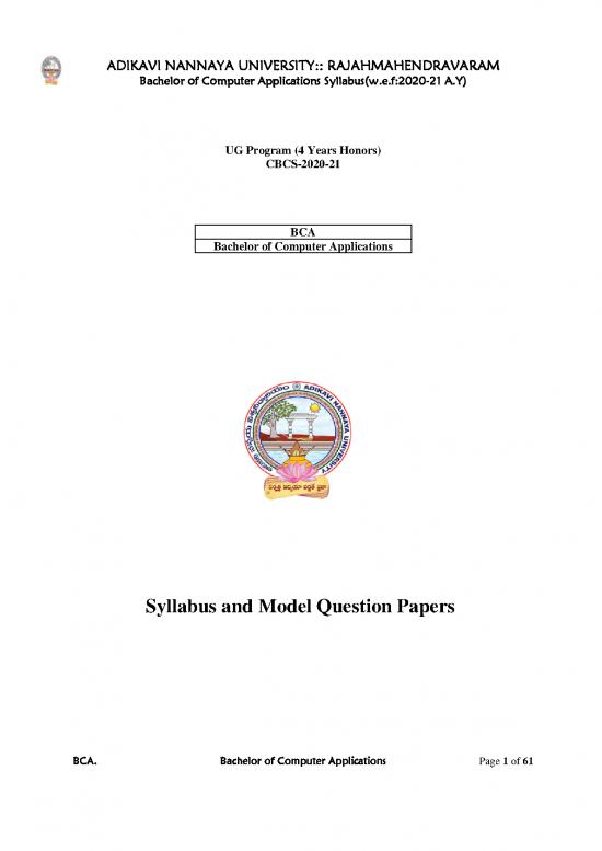 picture Computer Science Course List Pdf 187517 | Bca Bachelor Of Computer Applications 2020 21