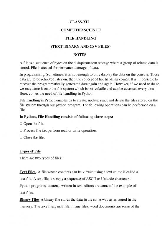 picture System Programming Pdf 186703 | Class 12 2 Term I File  Handling 2