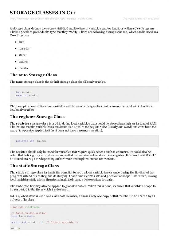 picture1_Tutorialspoint Pdf 185834 | Cpp Storage Classes