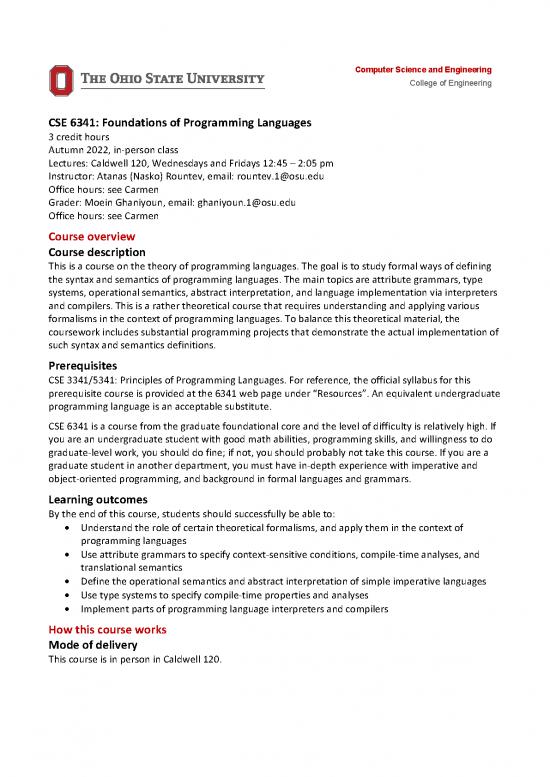picture1_Principles Of Programming Languages Pdf 187460 | Cse 6341 Syllabus Au22