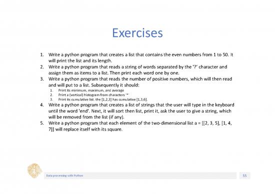 picture1_Python Pdf 185435 | Exercise Flowcontrol Lists