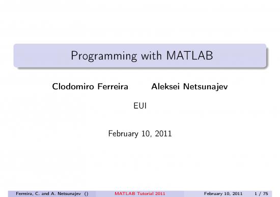 picture Programming Pdf 186070 | Matlabpresentation2011