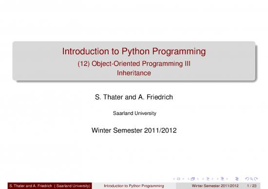 picture_Python Object Oriented Programming Pdf 186975 | Py13 Inheritance Saarlanduniversity