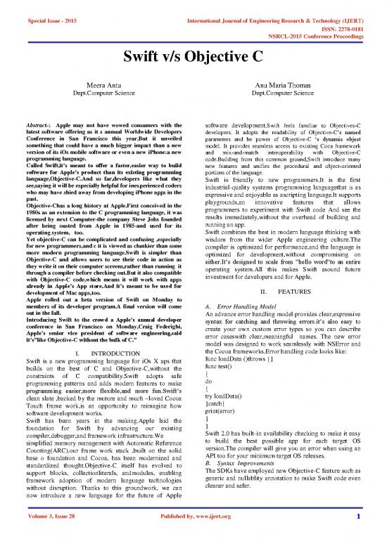 picture Programming Pdf 186071 | Swift Vs Objective C Ijertconv3is28052