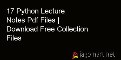picture 17 Python Lecture Notes Pdf Files | Download Free Collection Files