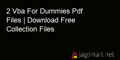 picture 2 Vba For Dummies Pdf Files | Download Free Collection Files