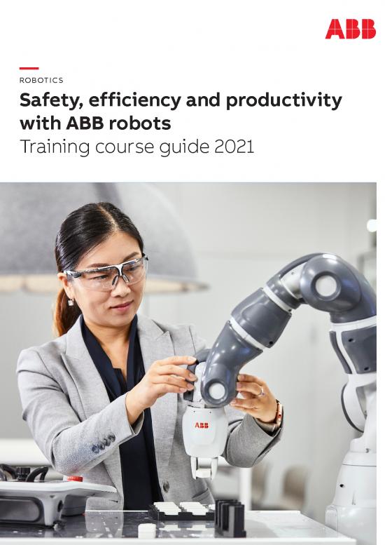 picture Abb Robot Programming Training Pdf 190392 | 2021 Abb Robots A4 Training Brochure R1