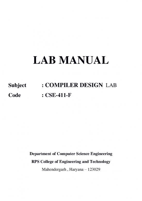 picture Compiler Design Lab Manual 190007 | 637142545457746709