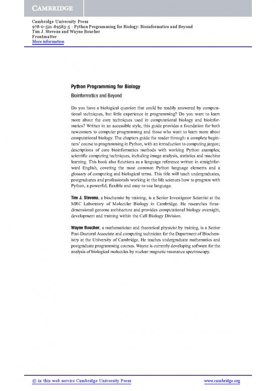 picture Python Guide Pdf 188790 | 9780521895835 Frontmatter