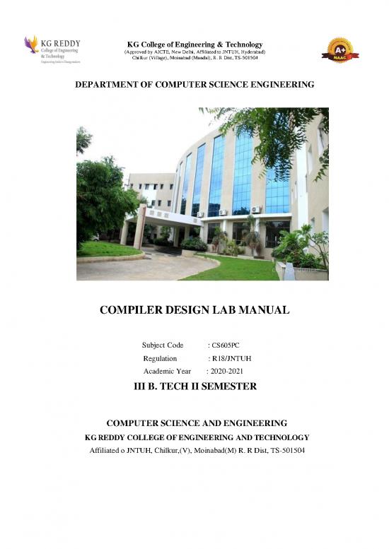 picture Compiler Design Lab Manual 189412 | Cd Lab Manual