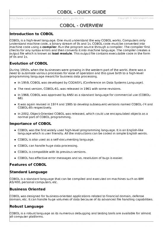 picture_Cobol Pdf 188544 | Cobol Quick Guide