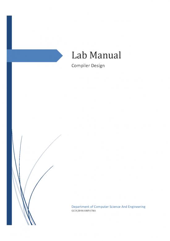 picture Compiler Design Lab Manual 189255 | Compiler Design Lab Manual