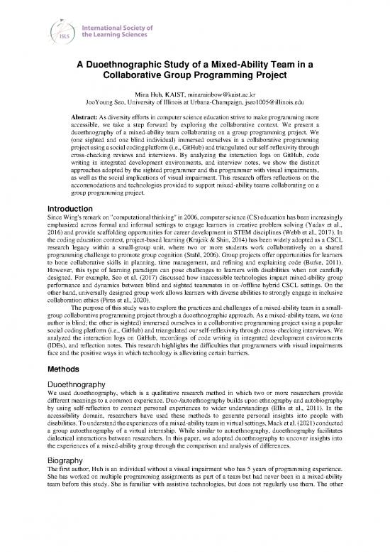 picture Visual Programming Notes Pdf 190427 | Cscl2022 Duoethnography