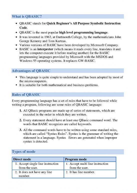 picture_Qbasic Programming Pdf 189606 | Introduction To Qbasic