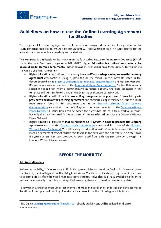 picture Agreement Sample 189205 | Learning Agreement Studies Guidelines Final 2021 0