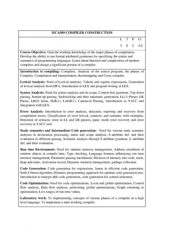 picture Compiler Construction Pdf 188526 | Mca509 Compiler Construction