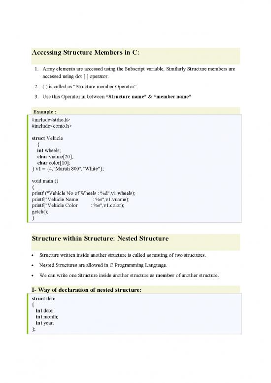 picture_Notes Engineering Btech 3 Accessing Structure Members In C