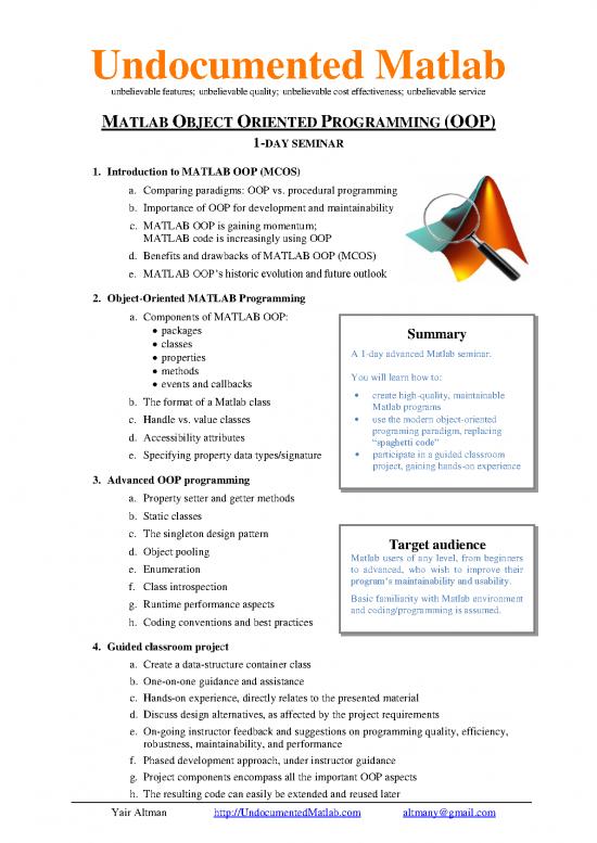 picture1_Matlab Programming Pdf 189940 | Object Oriented Matlab Seminar