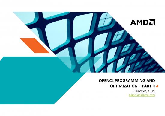picture1_Opencl Programming And Optimization   Part Ii