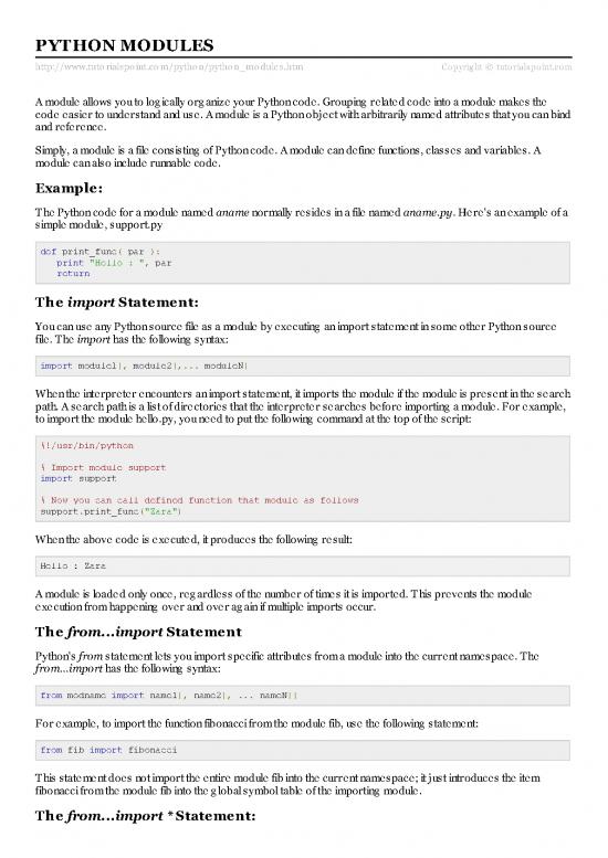 picture_Tutorialspoint Pdf 189365 | Python Modules