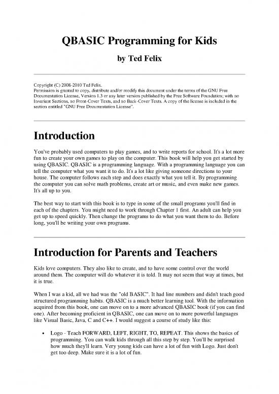 picture1_Qbasic Programming Pdf 188683 | Qbasic Programming For Kids