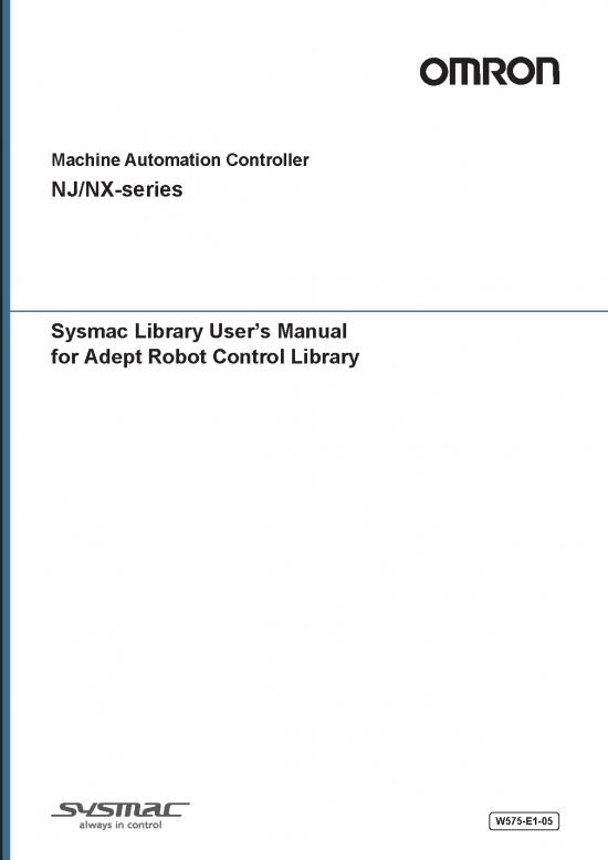 picture1_Controller Pdf 188967 | W575 Sysmac Library (robot Control) Users Manual En