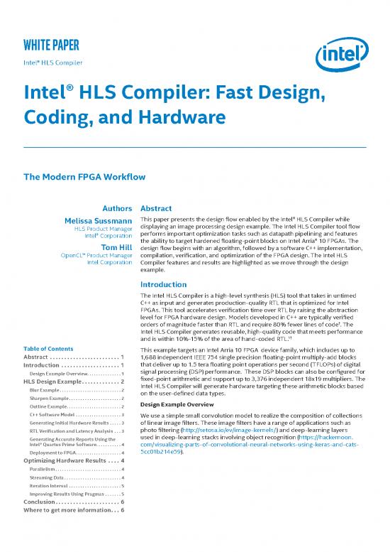 picture1_Software Design Pdf 188767 | Wp 01274 Intel Hls Compiler Fast Design Coding And Hardware