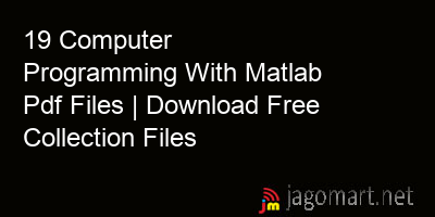 picture 19 Computer Programming With Matlab Pdf Files | Download Free Collection Files