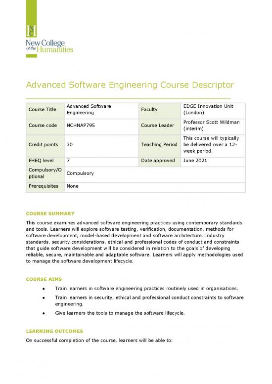 picture1_Software Engineering Course Pdf 191424 | 0 Nchnap795 Advanced Software Engineering