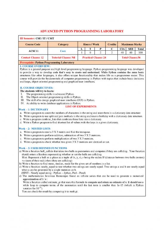 picture Advanced Python Programming Pdf 191120 | Advanced Python Programming Laboratory