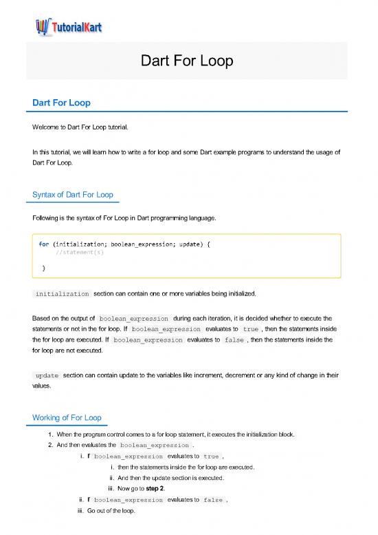picture_Tutorial Pdf 191683 | Dart For Loop