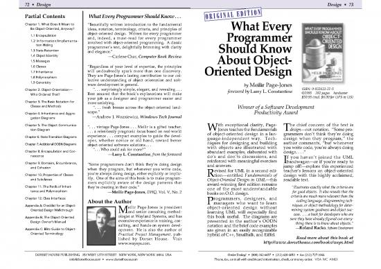 picture_Object Oriented Programming Book Pdf 190962 | Dorset House Weps