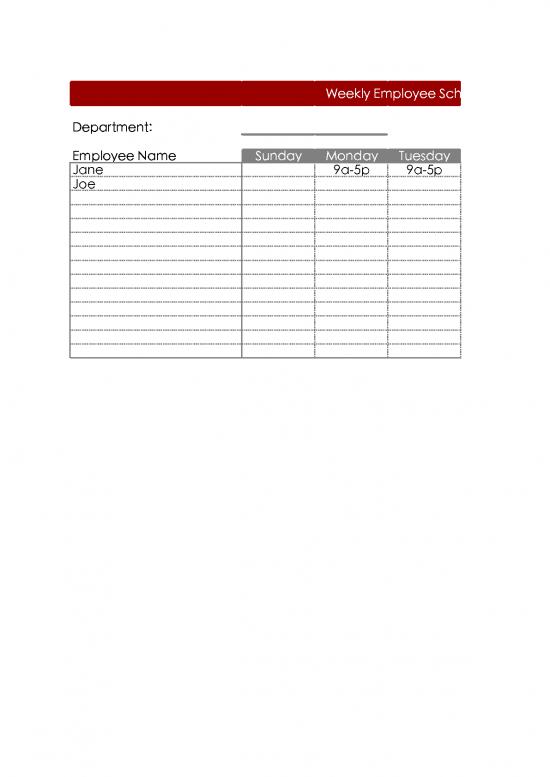 Weekly Schedule Printable Pdf 192946 | Free Download Blank Employee ...