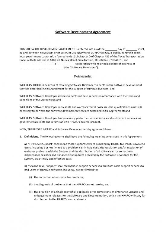 picture Software Development Agreement Pdf 192754 | Hparc Software Development Agreement