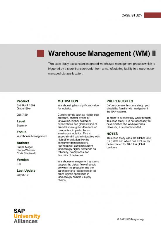 picture Warehouse Management System Pdf 192815 | Intro S4hana Using Global Bike Case Study Wm Ii Gui En V3
