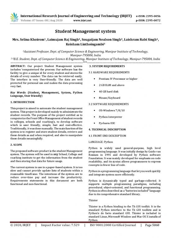 picture1_Student Management System Project In Python Pdf 191215 | Irjet V7i8866