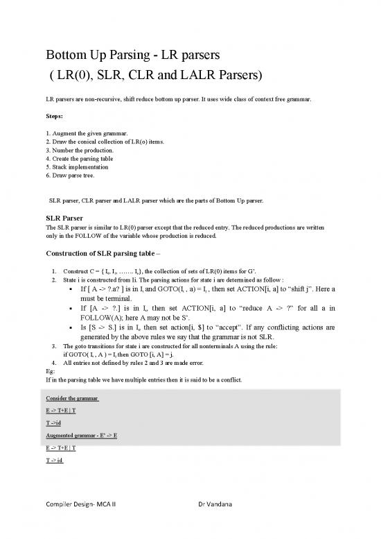 picture_Production Pdf 192007 | Mca Ii Cd Bottom Up Parser Continued