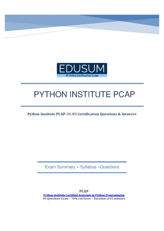 picture Python Exam Questions And Answers Pdf 191222 | Python Institute Pcap Questions Answers