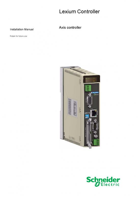 picture_Controller Pdf 191734 | Schneider Electric Lexium Motion Controller Installation Manual