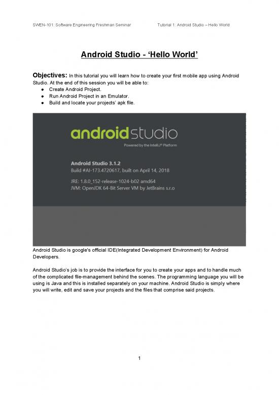 picture1_Hello World Pdf 191568 | Tutorial 1 Android Studio Hello World