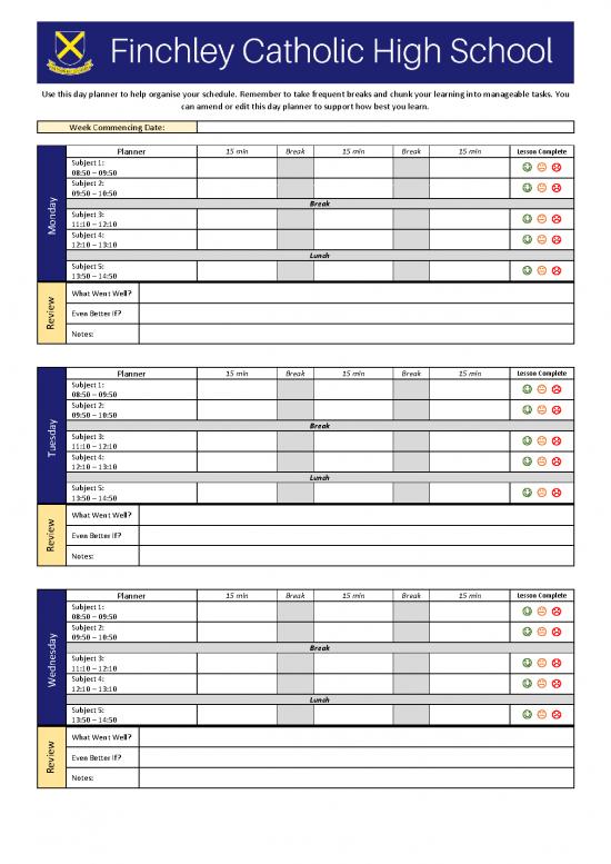 picture Day Planner Template Pdf 192905 | Weekly Planner
