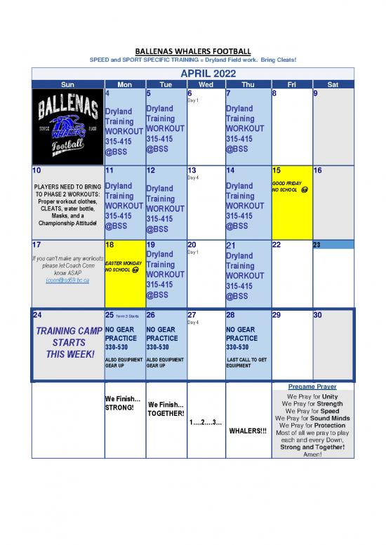 picture_2022 Ballenas Whalers Football Calendar April May