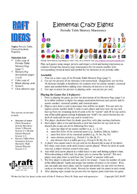 picture Pdf Printable Periodic Table 195315 | 589 Elemental Crazy Eights