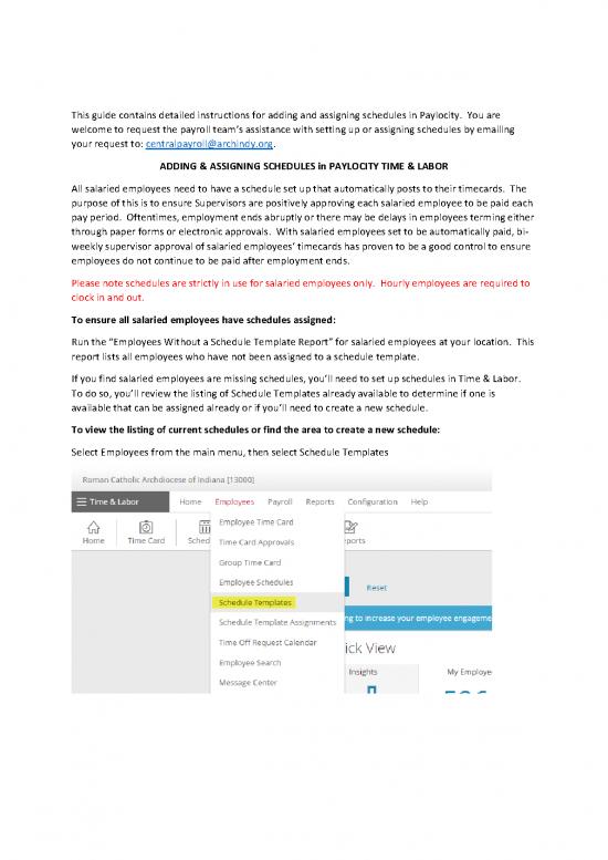picture Hourly Schedule Template Pdf 193728 | Adding & Assigning Salaried Schedules In Paylocity