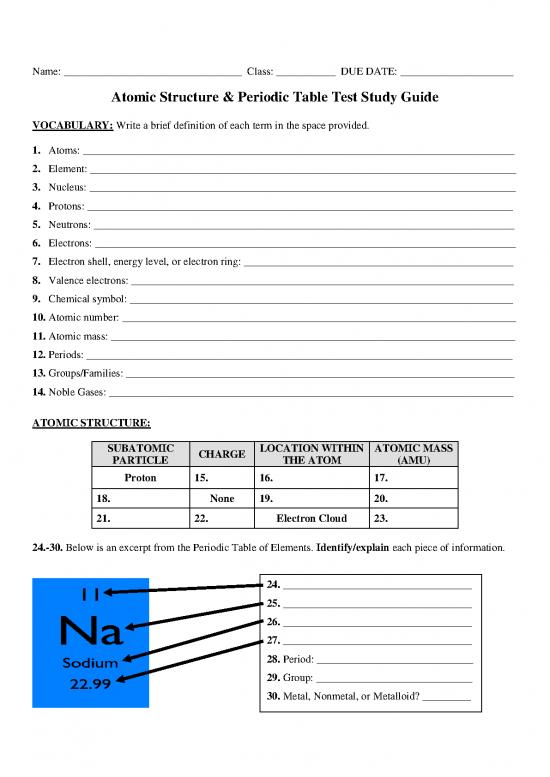 picture1_Pdf Printable Periodic Table 195467 | Atomic Structure Periodic Table Test Study Guide