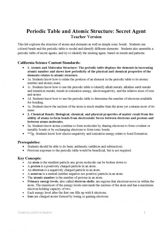 picture_Pdf Printable Periodic Table 195032 | Atomic Structure T
