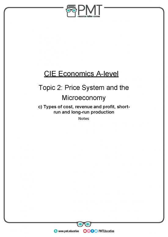 picture Production Pdf 193238 | C) Types Of Cost, Revenue And Profit, Short Run And Long Run Production